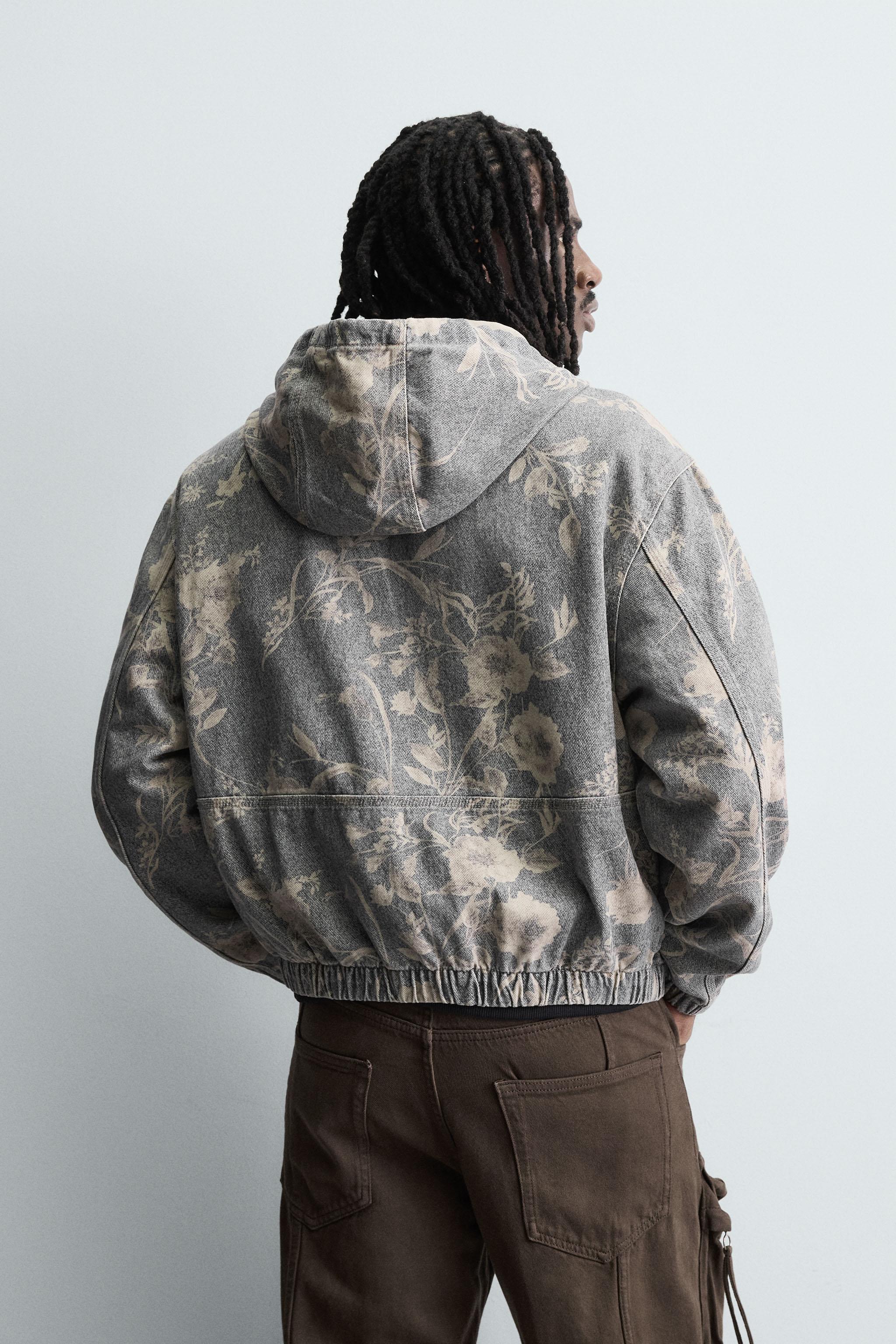 ABSTRACT PRINT DENIM JACKET